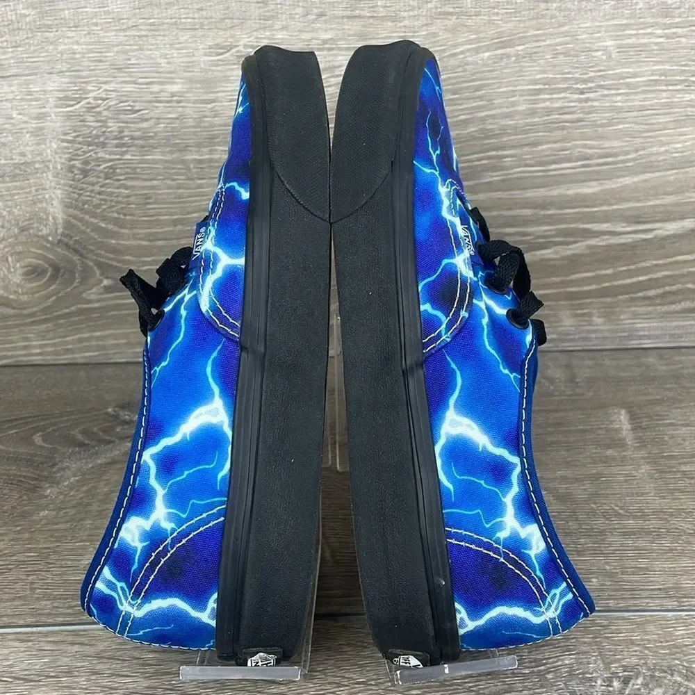 Vans Authentic Lightning Blue Black Canvas Women’s Sz 7 Low Top Lace Up Sneakers